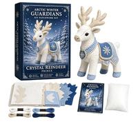 Arctic Winter Guardians DIY Patchwork Kit, Polar Mythical Creature Stitching Assembly Bundle, Pre-Cut Handmade Craft, Three Dimensional Stuffed Animals Holiday Home Decor Present (I)