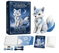 Arctic Winter Guardians DIY Patchwork Kit, Polar Mythical Creature Stitching Assembly Bundle, Pre-Cut Handmade Craft, Three Dimensional Stuffed Animals Holiday Home Decor Present (J)