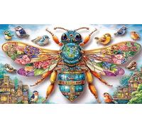 Arctic wolf howling moon 1000 Piece Jigsaw Puzzle - Fun Present Great Gift Idea Wall Decoration for Adults 38x26/1000pcs