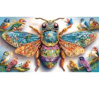 Arctic wolf howling moon 1000 Piece Recycled Paper Puzzle - Fun Present for Home Family Game Challenging for Adults 75x50/1000pcs