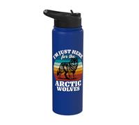 Arctic Wolf I'm Just Here for Arctic Wolves Stainless Steel Insulated Water Bottle