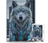 Arctic Wolf in The Snow 1000 Piece Jigsaws Learning Game for Skill Practice Thoughtful Gift for Happy Moments Size 38x26cm