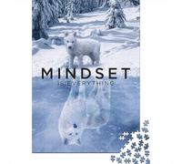 Arctic Wolf Mindset Adult 1000-Piece Jigsaw Puzzle, 38x26cm/1000pcs, Easy to Revisit Throughout The W lean White Cardboard for Sorting