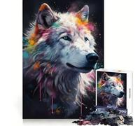 Arctic Wolf Painting 1000 Piece Jigsaws for Adults Puzzle Unwind Game Sharp Edge Playful Challenge Home Accent (50x75cm)