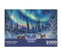 Arctic Wolves Night Durable Interlocking Pieces Fun Hobby for Spare Time, Evenings, Weekends And Holiday Breaks 38x26cm/1000pcs