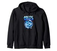 Arctic World Ice Landscape Aurora Fantasy Art Zip Hoodie