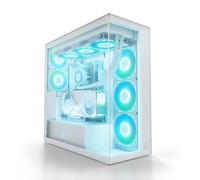 ARCTIC Xtender VG (White) with Vertical GPU Mount - PC Case, Tempered Panorama Glass, 2 x 420 mm Radiator Support, Full Tower, Big Tower, E-ATX, 5x A-RGB Fans pre-mounted - White