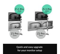 ARCTIC Z+1 Pro (Gen 3) - Extension Arm for an Additional Computer Monitor up to 34"/38" Ultrawide, 15 kg, Vesa Standard 75x75 and 100x100, Integrated Cable Management - Black