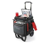 Titan 22.5 Litre 60 Can Rolling Cooler With Drinks Holder All Terrain Cart Sturdy 2 Wheel Trolley