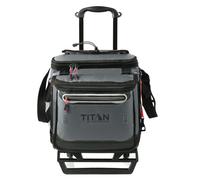 Arctic Zone Titan Deep Freeze 60 (50+10) Can Collapsible Rolling Cooler with Wheels and All-Terrain Cart, Sharkskin Gray