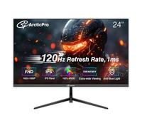 ArcticPro 24 inch Monitor 120Hz, FHD 1080p, Computer Monitor, IPS, 99% sRGB, 1ms Response Time, 3-Sided Frameless, Ultra Slim, VESA Mountable, Anti-Blue Light Design, HDMI & VGA Ports,Black