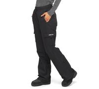 ARCTIX Women's Lumi Pull Over Fleece Lined Cargo Snow Pants, Black, Large (12-14) Short