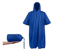 Arcturus Lightweight Ripstop Nylon Poncho with Adjustable Hood (Blue)