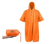 Arcturus Lightweight Ripstop Nylon Poncho with Adjustable Hood (Orange)