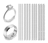 ARCUAT Ring Sizer Adjuster for Loose Rings, 12 Pack 4 Sizes Invisible Clear Silicone Ring Guard for Women Men, Ring Resizer Tightener Spacer Fitter for Too Big Ring, Make Ring Smaller without Resizing