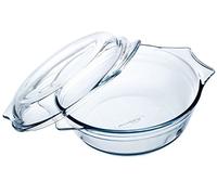 O'Cuisine Transparent Glass Round Casserole High Resistance with Lid New
