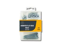 ARCUS 250 Pack Assorted Nails - Flat Head Nails For Wood, Hanging Pictures, Mounting Shelves - Home Improvement DIY Craft - Small, Medium & Long Iron Nails - Furniture Repair Woodwork Garden Fix