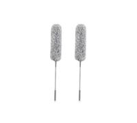 ARCUS Feather Duster Extendable - Pack of 2 - Premium Microfibre - Long Pole Rotateable Bendable Head - Washable - Clean High Ceiling Fans, Light Fixtures & Chandeliers, Cobwebs, Air Vents (Grey)