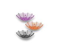 ARCUS Spider-Web Basket 3 Piece Set, Halloween Creative Candy Bowl, Fruit Food Toy Basket, Trick or Treat Decorative Party Bowl Holder - Black, Orange & Purple