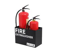 ARCVOX Fire Extinguisher Box Iron Welding, Hold 2 x 1-8kg Fire Extinguishers, Fire Extinguisher Stand for Display, Free Standing Fire Extinguisher Holder (Color : Black)
