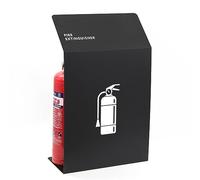 ARCVOX Fire Extinguisher Cabinet Stainless Steel, Lobby Fire Extinguisher Case, Fire Extinguisher Sign for Commercial/Home, Fire Safety Device Decoration (Color : Black)