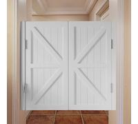 ARCVOX Solid Wood Saloon Doors W80cmxH90cm, 2-Paneled Swinging Cafe Bar Door, Batwing Door Auto Close Hinges, Restaurant Double-Action Kitchen Doors (Color : White, Size : W75cmxH90cm)
