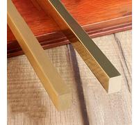 ARCVOX Wood to Tile Flooring Transition Strips, Brass Edging Trim Bars, Polished/Brushed Threshold Transition, Heavy Duty Brass Flooring (Color: Brushed, Size: 10x15mm)