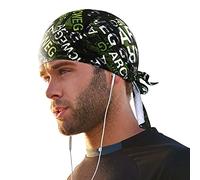 Arcweg Cycling Pirate Bandana Skull Cap Hat Sweat Wicking Beanie Sun UV Protection Quickly Dry Under Helmet Cycling Headscarf Headwrap for Men & Women Outdoor Sports Green
