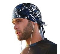 Arcweg Cycling Pirate Bandana Skull Cap Hat Sweat Wicking Beanie Sun UV Protection Quickly Dry Under Helmet Cycling Headscarf Headwrap for Men & Women Outdoor Sports Blue
