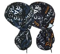 Arcweg Cycling Pirate Bandana Under Helmet Dew Rags Doo Rag Skull Hat Sweat Wicking Beanie Sun UV Protection Quickly Dry Cycling Headscarf Headwrap for Men Women Sports (One Size, 1 Blue+1 Orange)