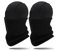 Arcweg Kids Thermal Fleece Balaclava Neck Warmer Winter Windproof Face Hood Mask Fits Under Helmets for Boys Girls in Winter for Skiing, Running, Cycling Black+Black
