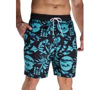 Arcweg Mens Board Shorts Swimming Shorts Quick Dry Men Swim Shorts & Trunks Beach Shorts Long with Multi-Pockets Surf Inked Geometry XL(UK)