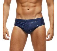 Arcweg Men's Swimming Trunks Briefs Low Waist with Removable Pad Swimwear Elastic Beach Shorts Boxers Underwear Coconut Tree L（UK）