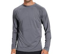 Arcweg Rashguard Men Long Sleeves Diving UV Protection UPF 50+ Elastic Rash Vest Loose Fit Top Swimming Quick Drying Surfing Pool T-Shirt Sports Top Rash Dark Grey XXL(UK)