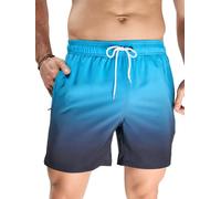 Arcweg Swimming Shorts Men with Mesh Lining Swim Shorts Quick Dry Mens Swimming Trunks with Zip Pockets Surf Swimming Beach Blue Black Gradient M(UK)