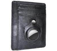 ARCWOR Slim Wallet Minimalist Front Pocket RFID Blocking Men and Women Leather Wallets, Black-Vintage, Vertical With Airtag Holder