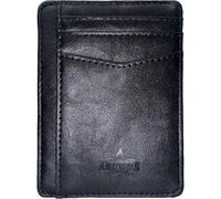ARCWOR Slim Wallet Minimalist Front Pocket RFID Blocking Men and Women Leather Wallets, Black-Vintage, Vertical