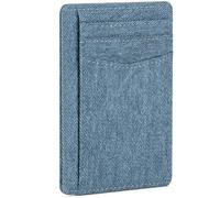 ARCWOR Slim Wallet Minimalist Front Pocket RFID Blocking Men and Women Leather Wallets, Blue-Denim, Vertical