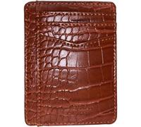 ARCWOR Slim Wallet Minimalist Front Pocket RFID Blocking Men and Women Leather Wallets, Brown-Crocodile, Vertical