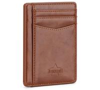 ARCWOR Slim Wallet Minimalist Front Pocket RFID Blocking Men and Women Leather Wallets, Brown-Vintage, Vertical
