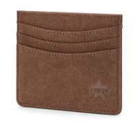 ARCWOR Slim Wallet Minimalist Front Pocket RFID Blocking Men and Women Leather Wallets, Coffee-Suede, Horizontal