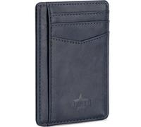 ARCWOR Slim Wallet Minimalist Front Pocket RFID Blocking Men and Women Leather Wallets, Navy-Vintage, Vertical