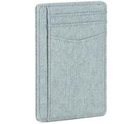 ARCWOR Slim Wallet Minimalist Front Pocket RFID Blocking Men and Women Leather Wallets, Sky-Denim, Vertical
