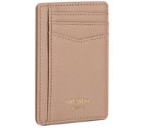 ARCWOR Slim Wallet Minimalist Front Pocket RFID Blocking Men and Women Leather Wallets, Tan-Litchi, Vertical
