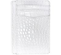 ARCWOR Slim Wallet Minimalist Front Pocket RFID Blocking Men and Women Leather Wallets, White-Crocodile, Vertical