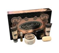 ARD AL ZAAFARAN GIFT SET FOR UNISEX EDP 100 ML + EDP 20 ML + POWDER 100 G + BODY LOTION 100 ML + SOAP 100 G + PERFUMED SHOWER GEL 100 ML (Dal Al Shabab)