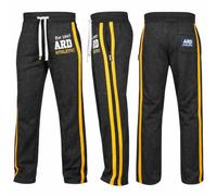 ARD Men's Fleece Joggers | Retro Vertical Stripe with Elastic Waist | Relaxed Fit & Athletic Lounge Design | Cotton Material | Comfort Gym Trousers for Everyday Use | Charcoal, XL