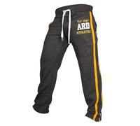 ARD Men's Fleece Joggers | Retro Vertical Stripe with Elastic Waist | Relaxed Fit & Athletic Lounge Design | Cotton Material | Comfort Gym Trousers for Everyday Use | Charcoal, Large