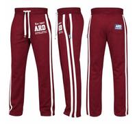 ARD Men's Fleece Joggers | Retro Vertical Stripe with Elastic Waist | Relaxed Fit & Athletic Lounge Design | Cotton Material | Comfort Gym Trousers for Everyday Use | Maroon, Medium
