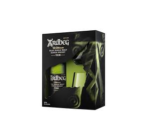 Ardbeg Ten 10 Year Old Whisky Single Malt 46% 70 ift set with 2 glasses